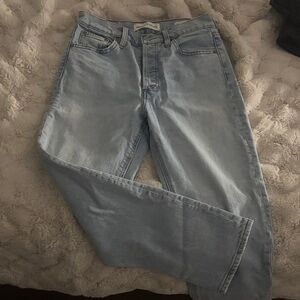 Denim Forum Arlo High Rise Jeans in Light Blue